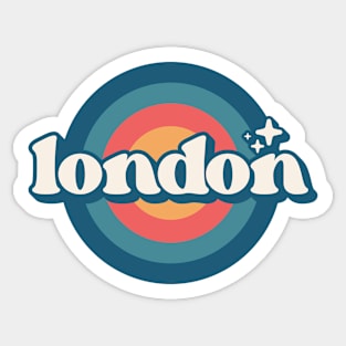 Vintage London Sunset Seal // Retro City Emblem for London UK Sticker